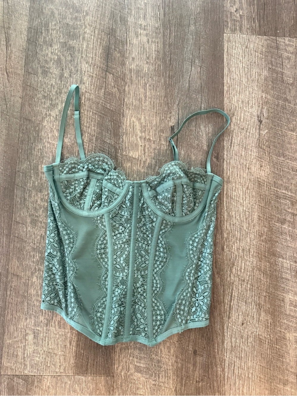 Urban Outfitters sage green corset top